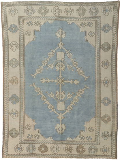 7 x 9 Vintage Turkish Oushak Rug 53772