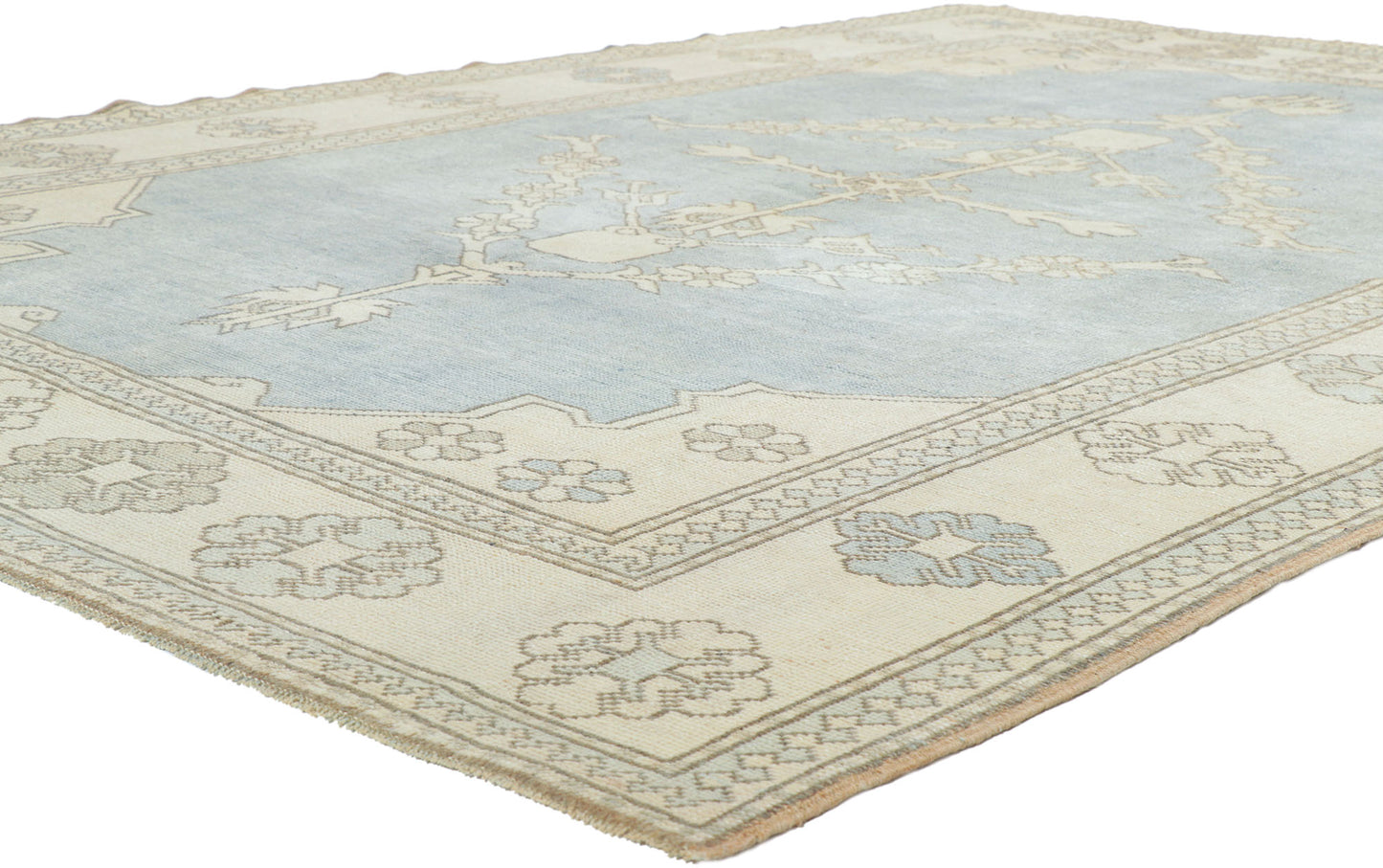 7 x 9 Vintage Turkish Oushak Rug 53772