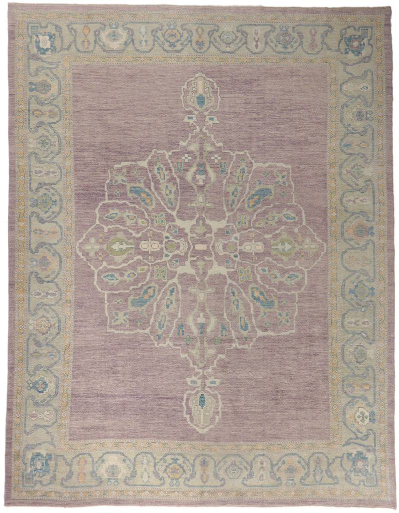 12 x 16 Purple Turkish Oushak Rug 53778