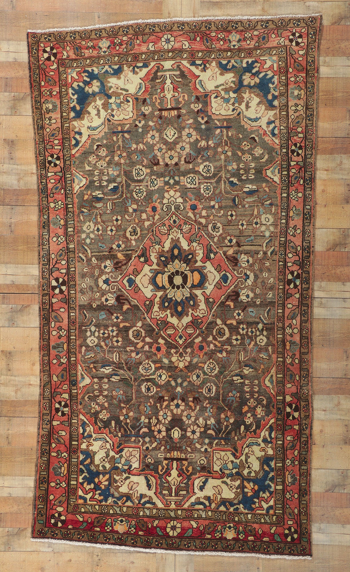 5 x 10 Vintage Persian Hamadan Rug 61106