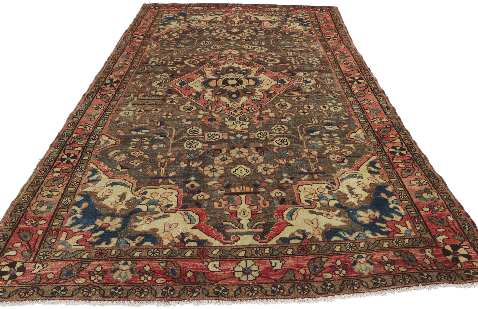 5 x 10 Vintage Persian Hamadan Rug 61106