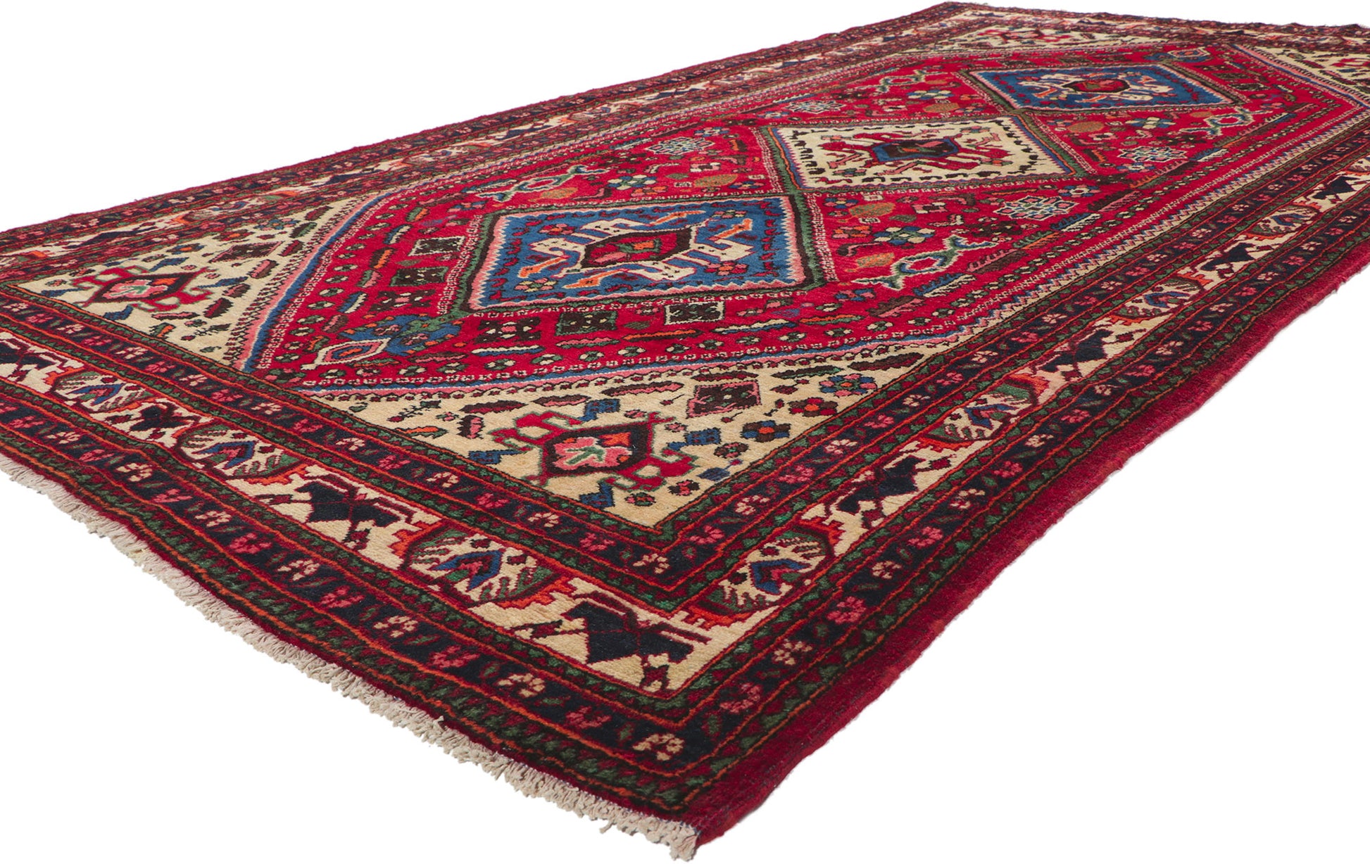 5 x 10 Vintage Persian Shiraz Rug 61035