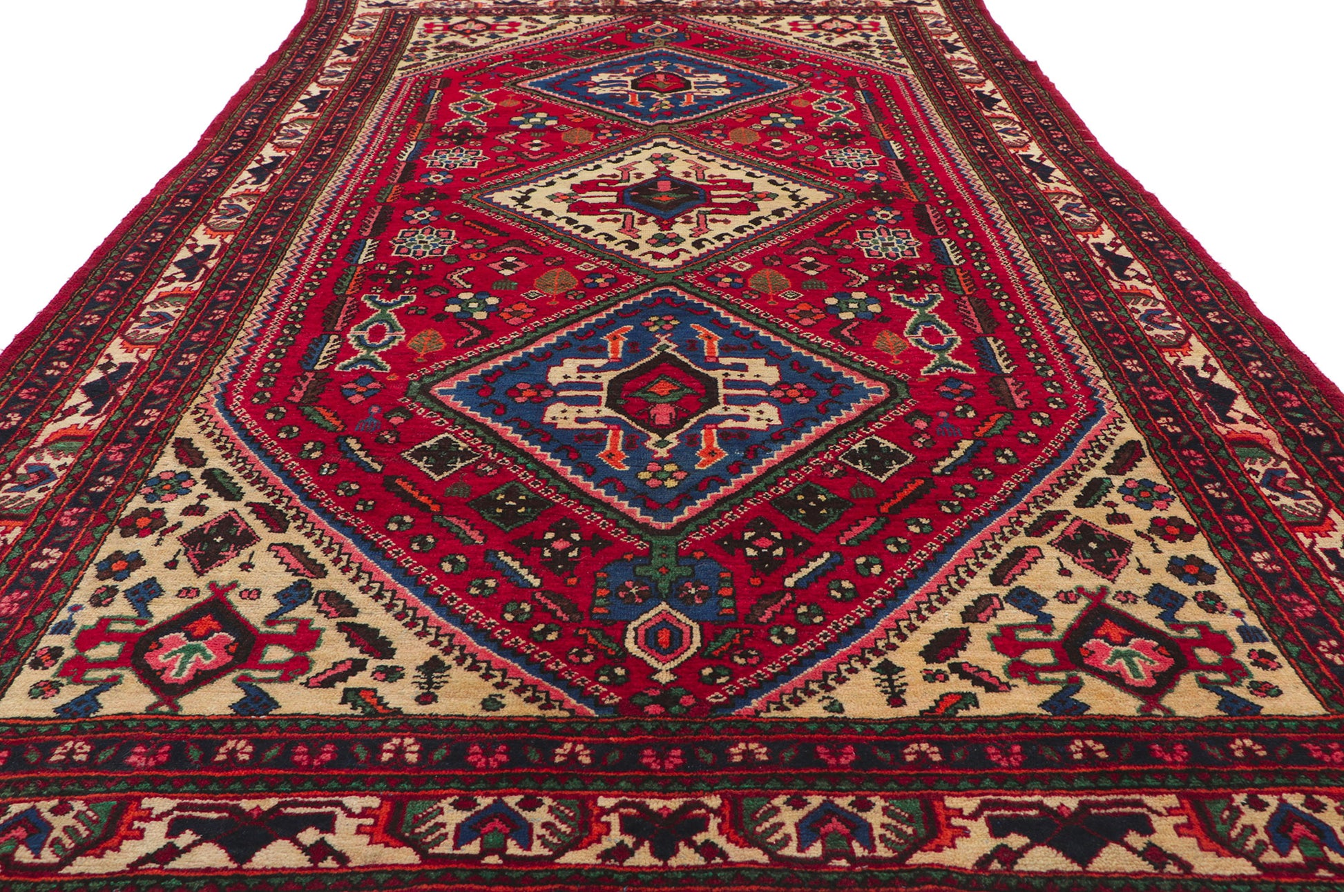 5 x 10 Vintage Persian Shiraz Rug 61035