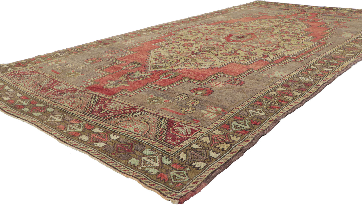 5 x 10 Vintage Turkish Oushak Rug 51359