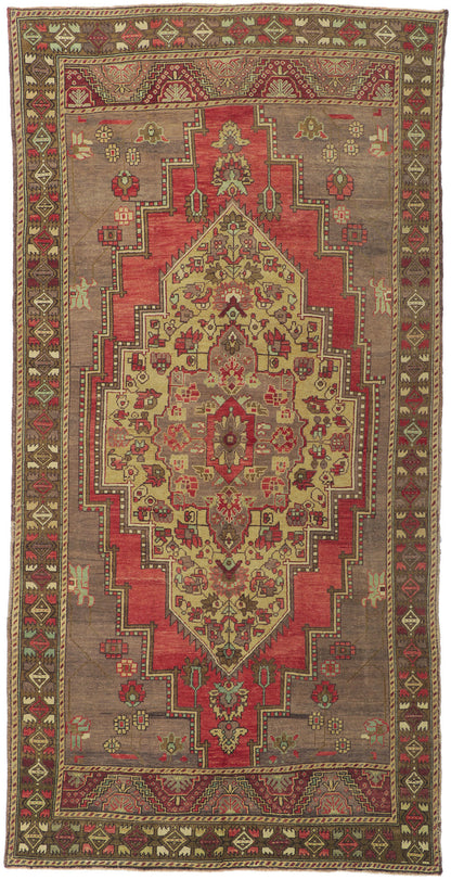 5 x 10 Vintage Turkish Oushak Rug 51359