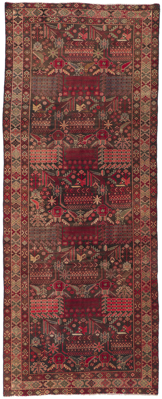 5 x 13 Vintage Persian Bakhtiari Rug 61224