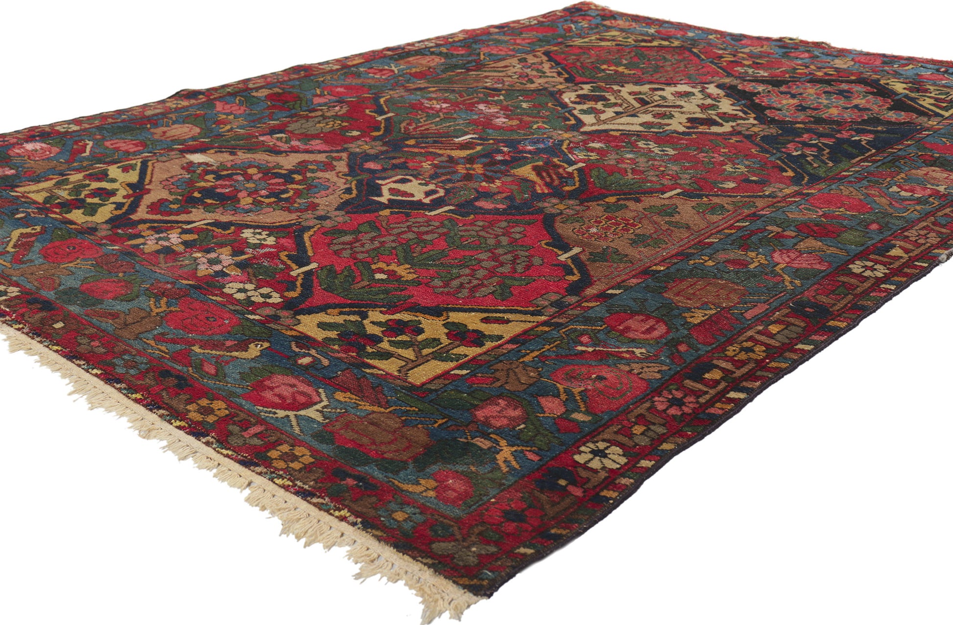 5 x 6 Antique Persian Bakhtiari Rug 78416