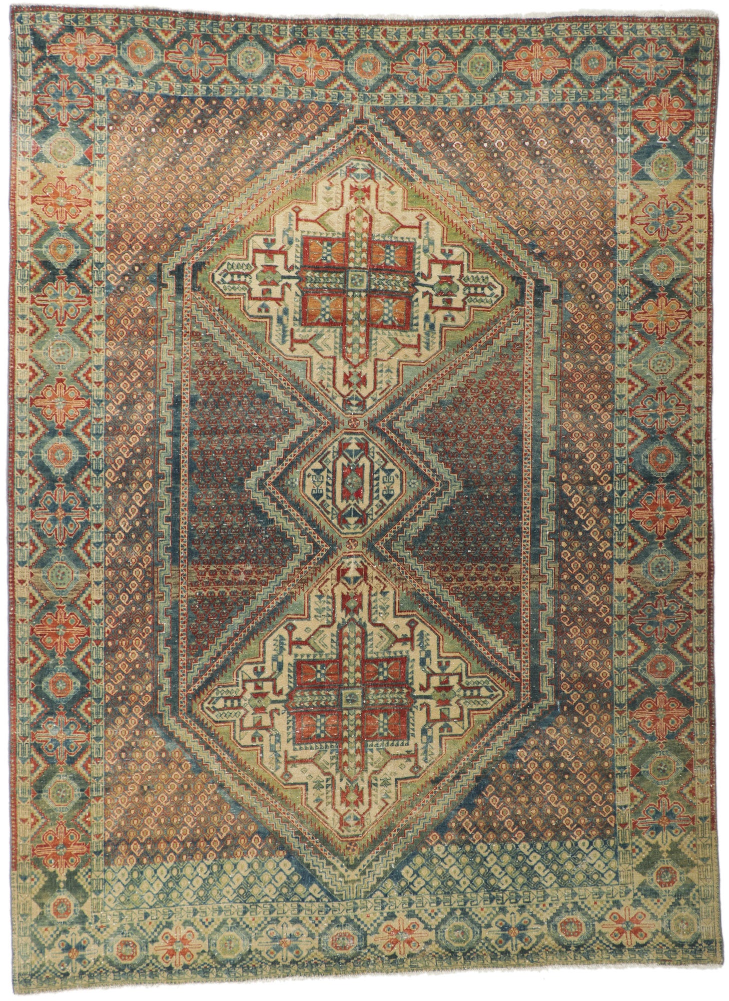 5 x 7 Antique Persian Afshar Rug 60952