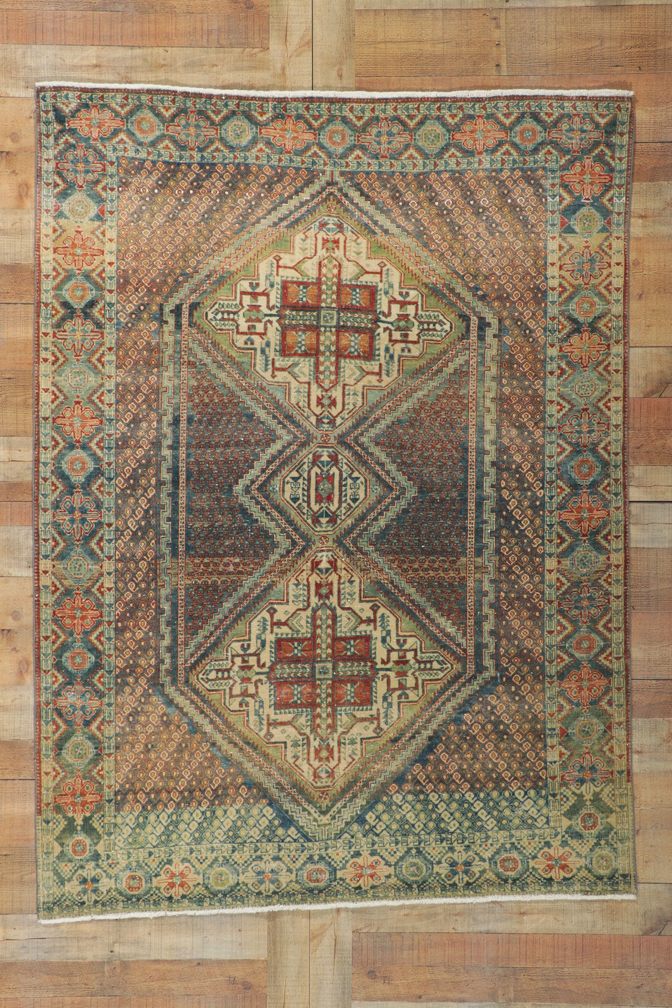 5 x 7 Antique Persian Afshar Rug 60952