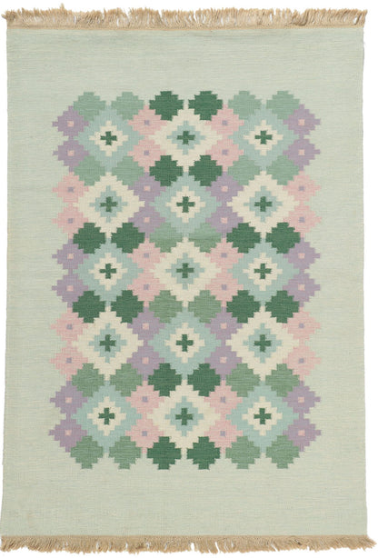 5 x 7 Vintage Swedish Rollakan Rug 78498