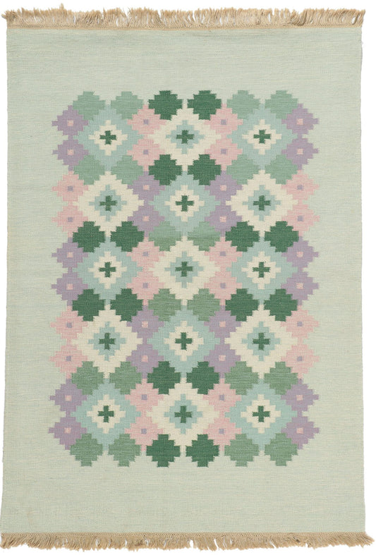 5 x 7 Vintage Swedish Rollakan Rug 78498