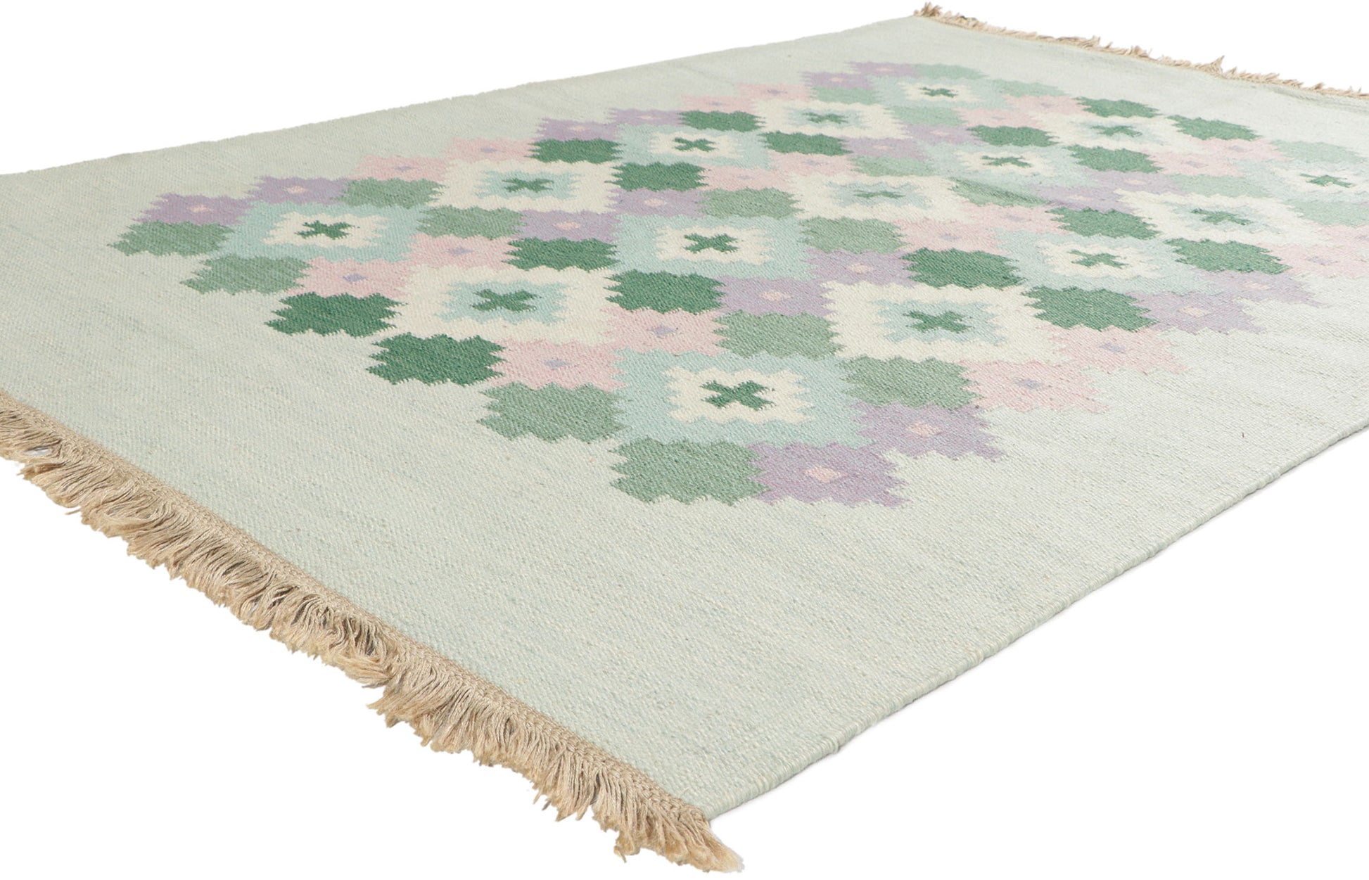 5 x 7 Vintage Swedish Rollakan Rug 78498