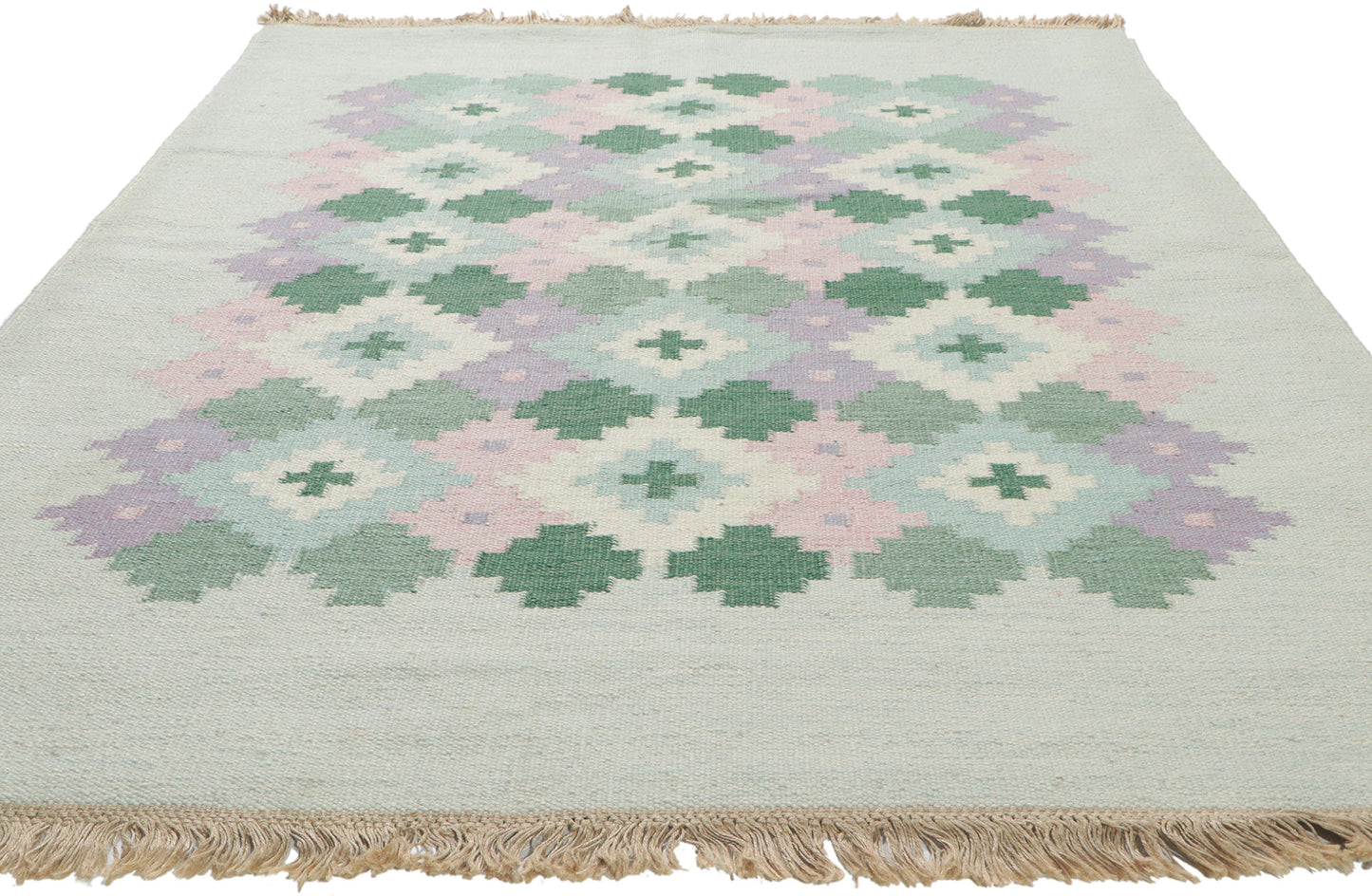 5 x 7 Vintage Swedish Rollakan Rug 78498