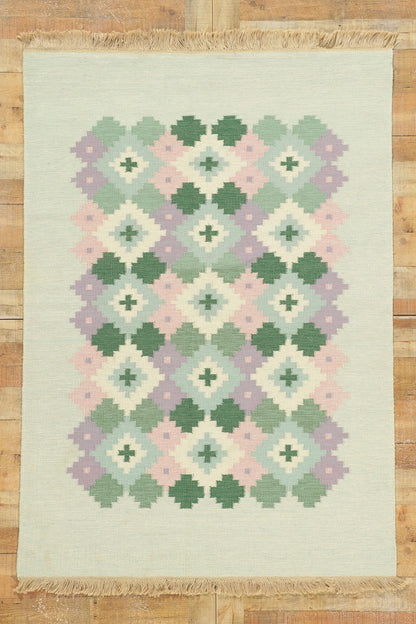 5 x 7 Vintage Swedish Rollakan Rug 78498