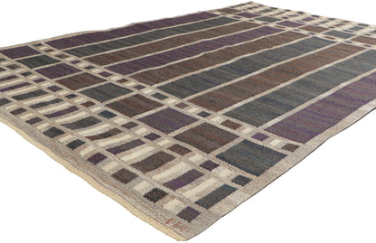 5 x 7 Irma Kronlund Vintage Swedish Rollakan Rug 78482