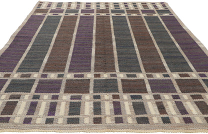 5 x 7 Irma Kronlund Vintage Swedish Rollakan Rug 78482