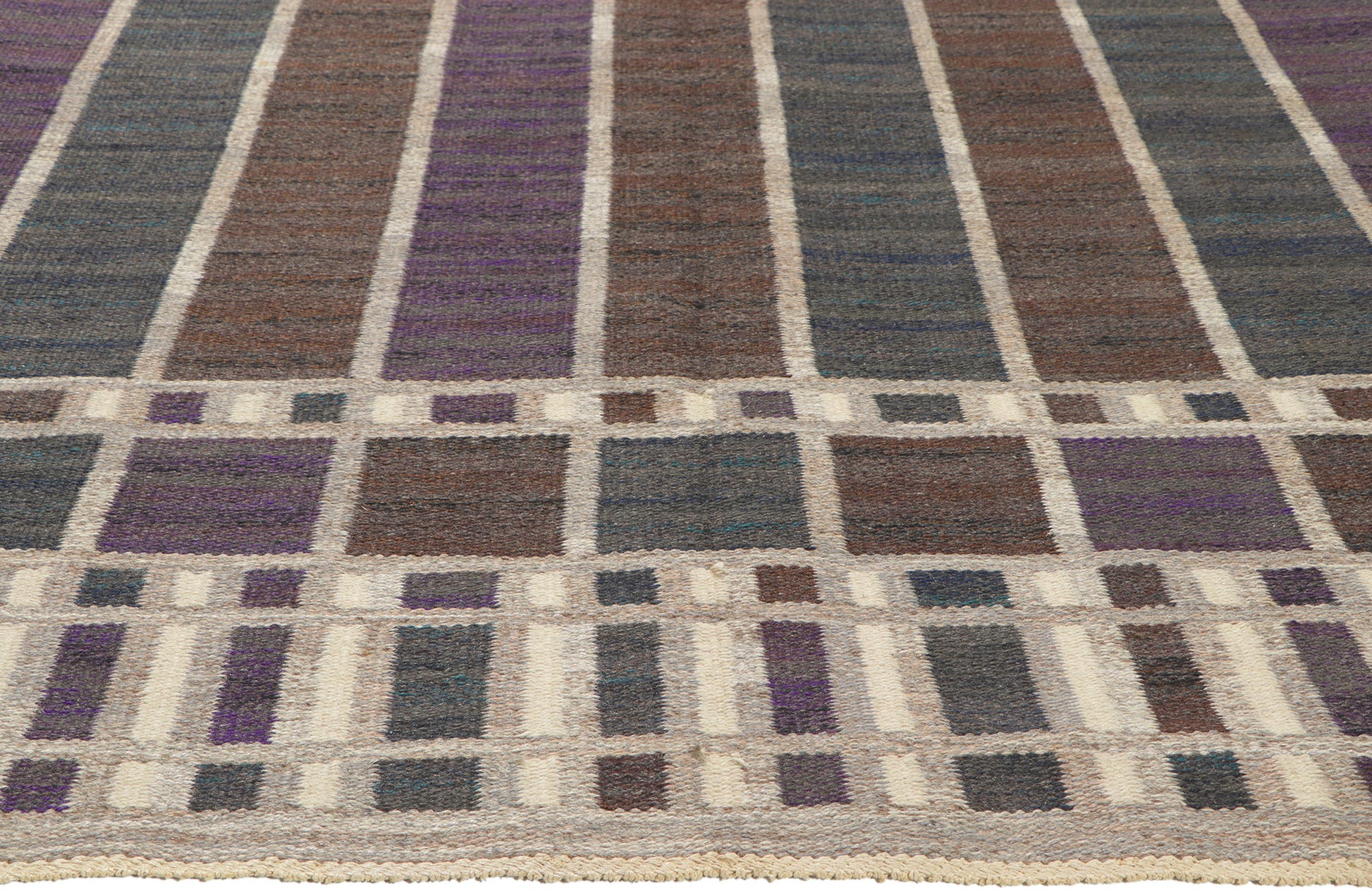 5 x 7 Irma Kronlund Vintage Swedish Rollakan Rug 78482
