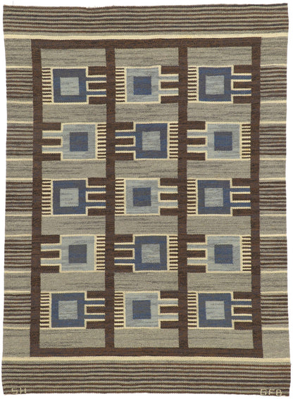 5 x 7 Gunilla Fleming Borgstrom Vintage Swedish ​Rollakan Rug 78484