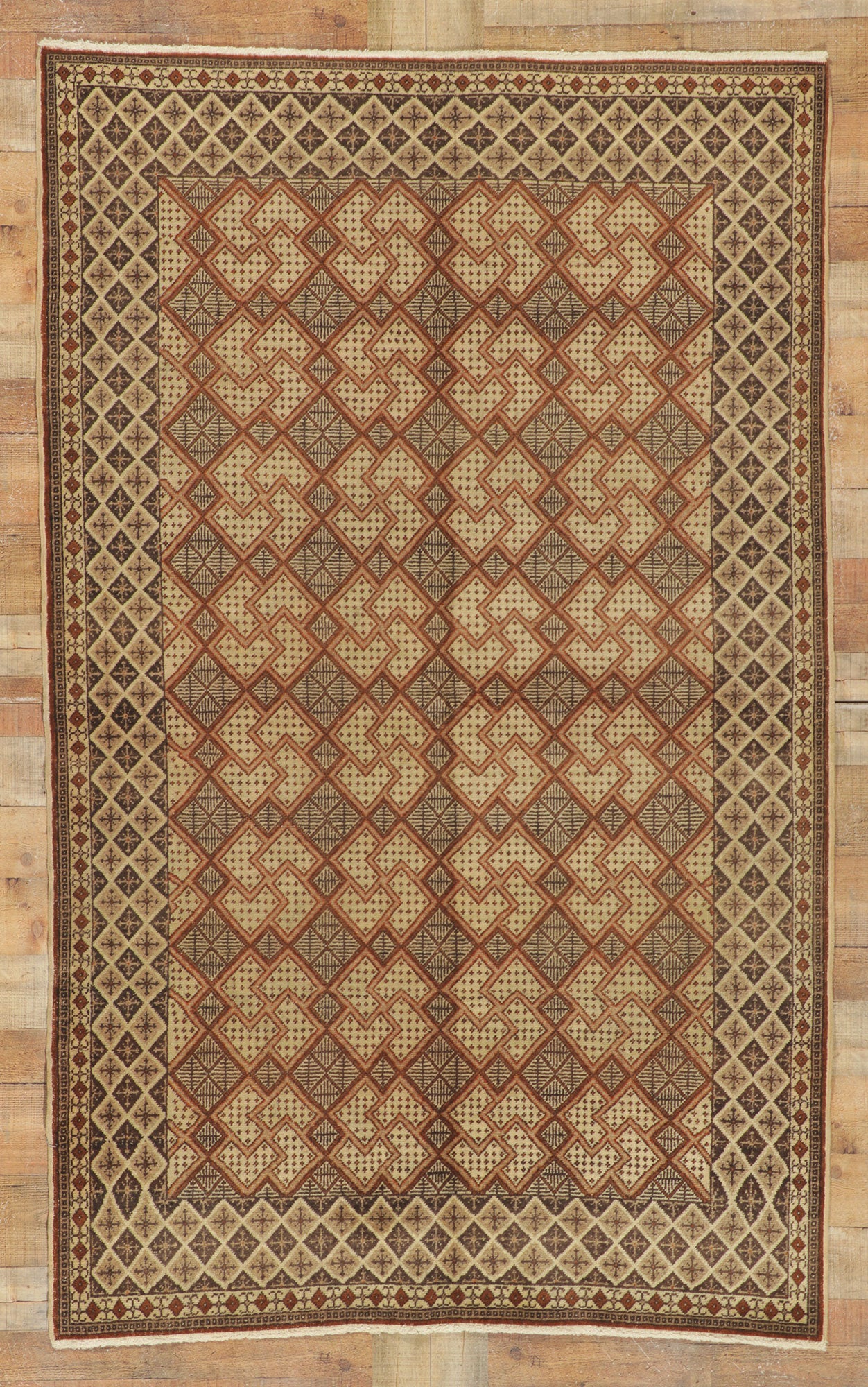 5 x 7 Vintage Turkish Oushak Rug 50069