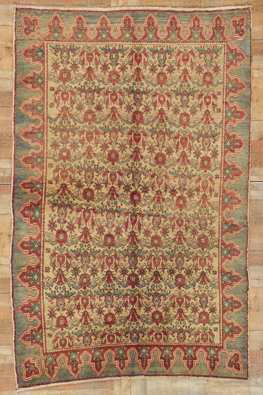 5 x 7 Vintage Turkish Oushak Rug 50168