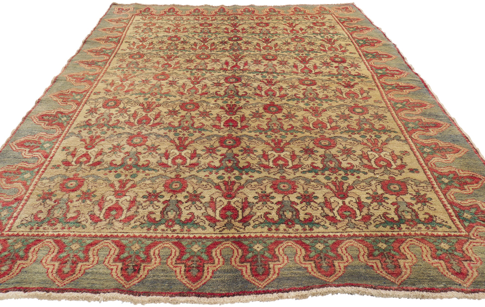 5 x 7 Vintage Turkish Oushak Rug 50168