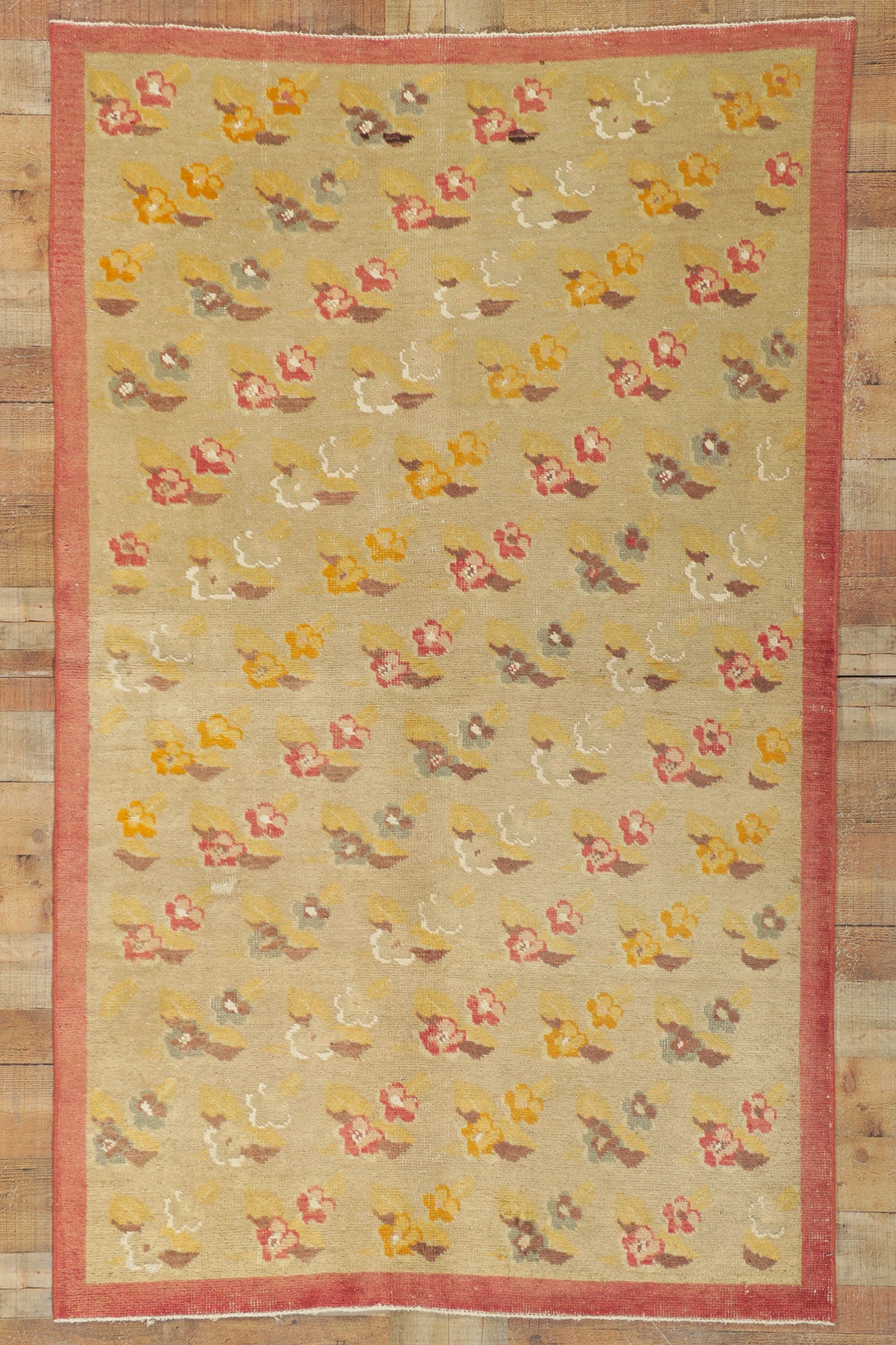 5 x 7 Vintage Turkish Oushak Rug 51703