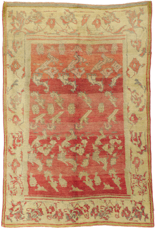 5 x 7 Vintage Turkish Oushak Rug 51705