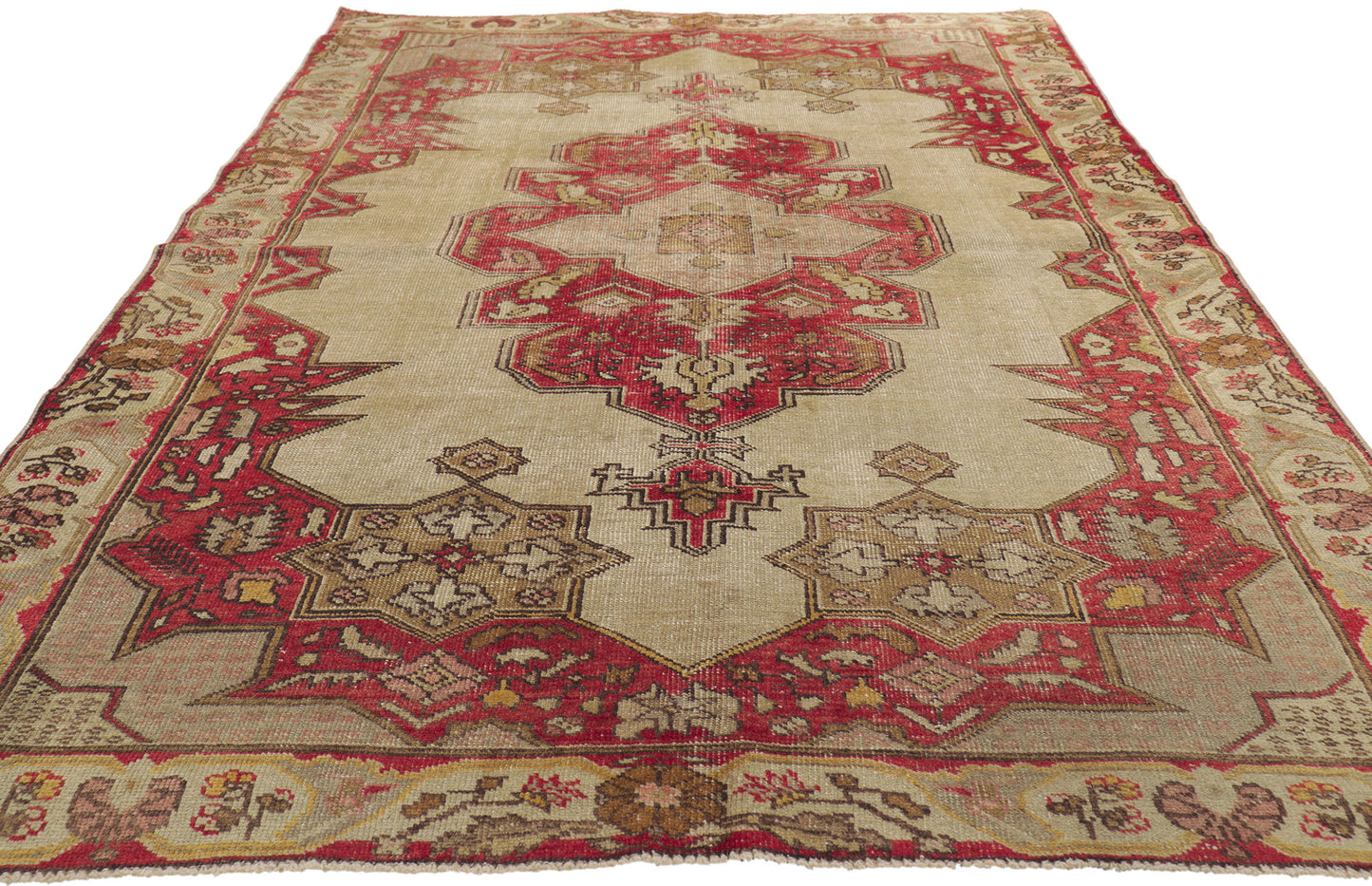 5 x 7 Vintage Turkish Oushak Rug 51707