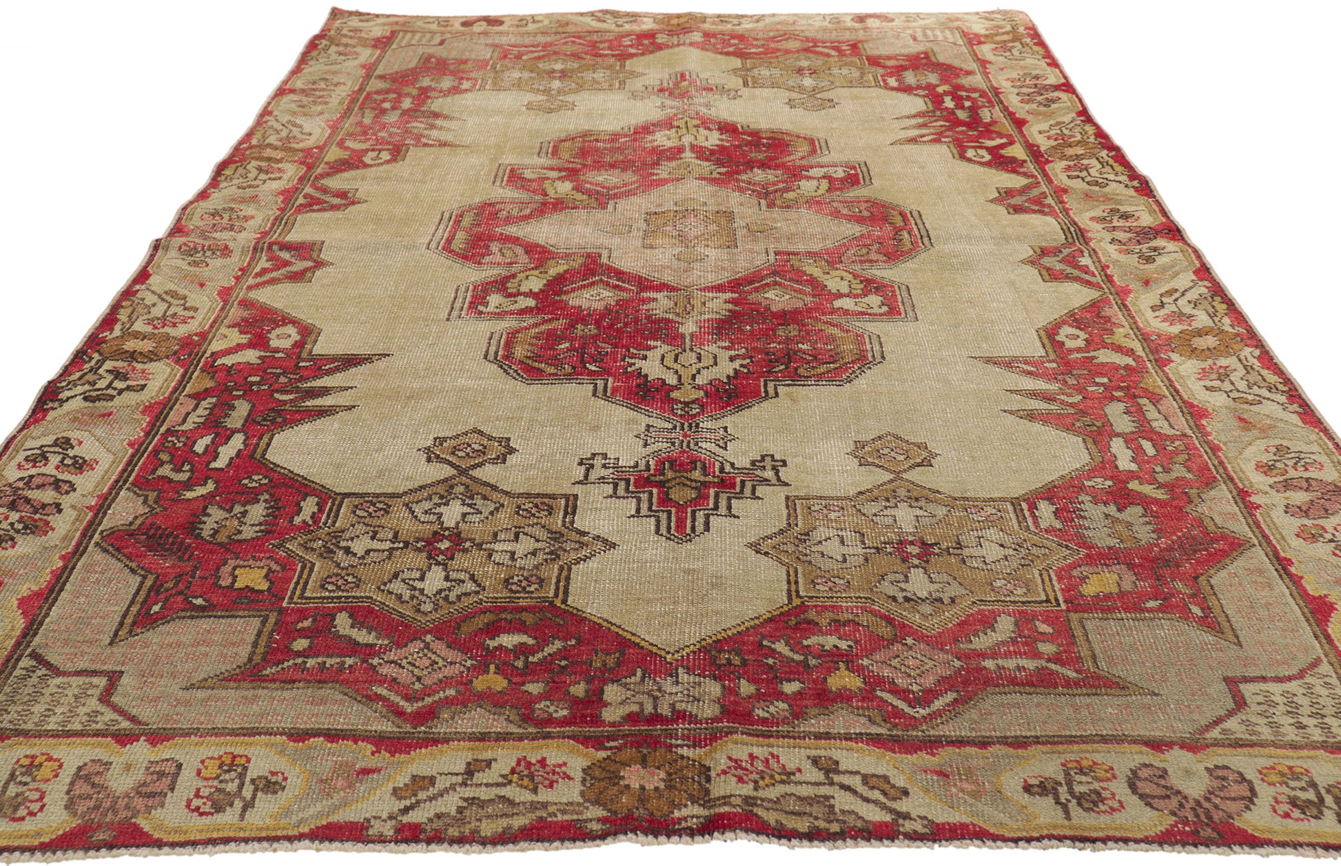 5 x 7 Vintage Turkish Oushak Rug 51707
