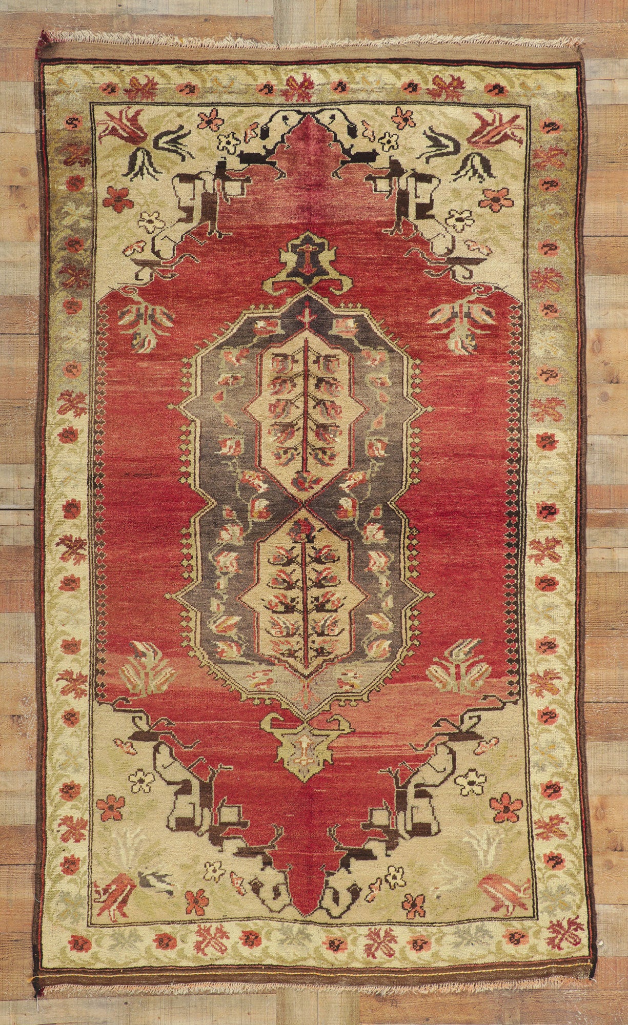 5 x 7 Vintage Turkish Oushak Rug 73940