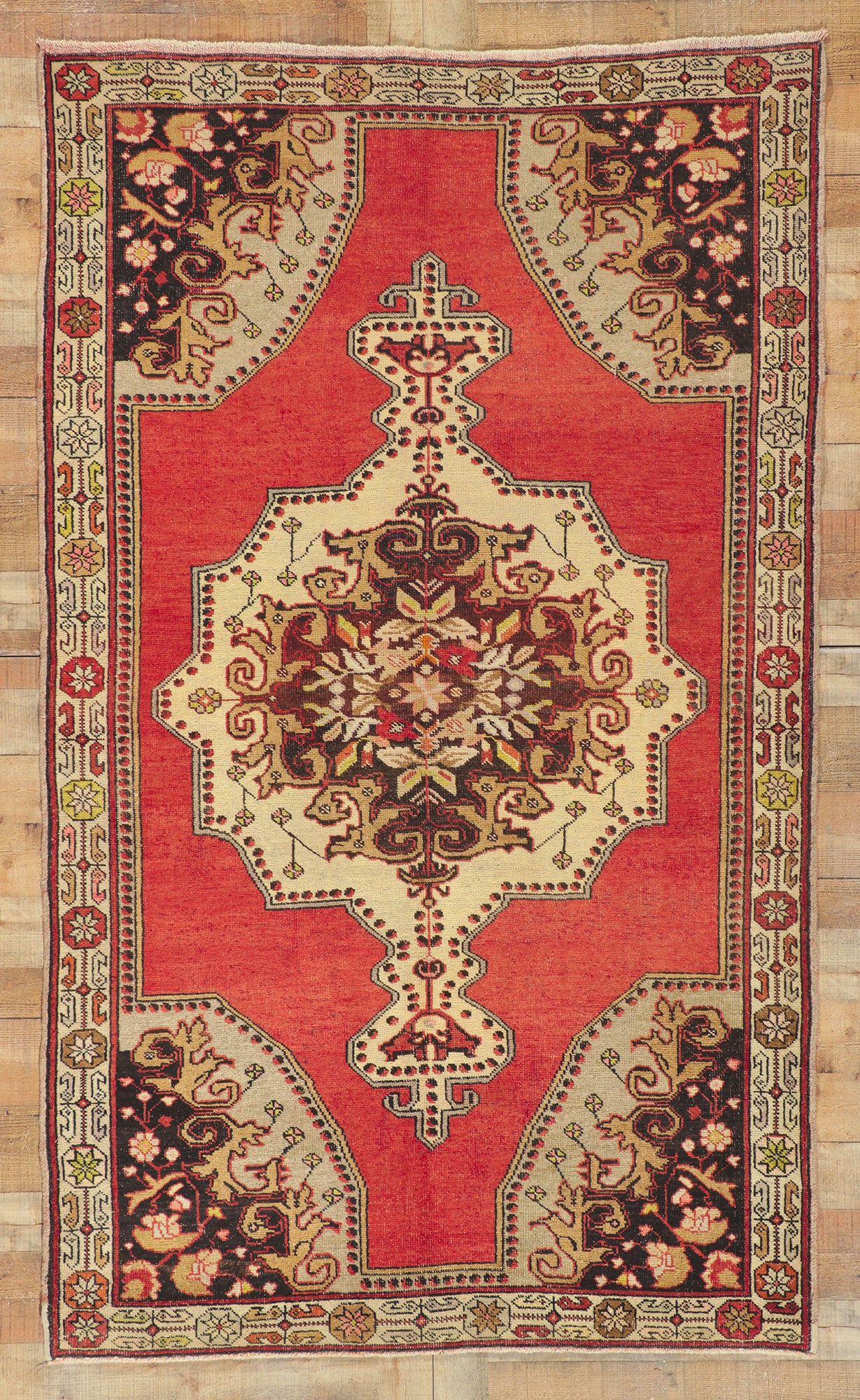 5 x 8 Vintage Red Turkish Oushak Rug 50722