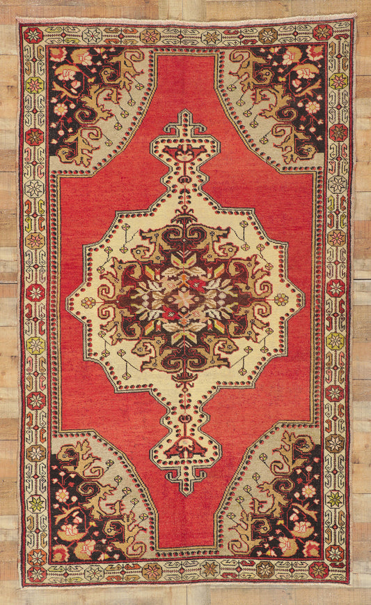 5 x 8 Vintage Red Turkish Oushak Rug 50722