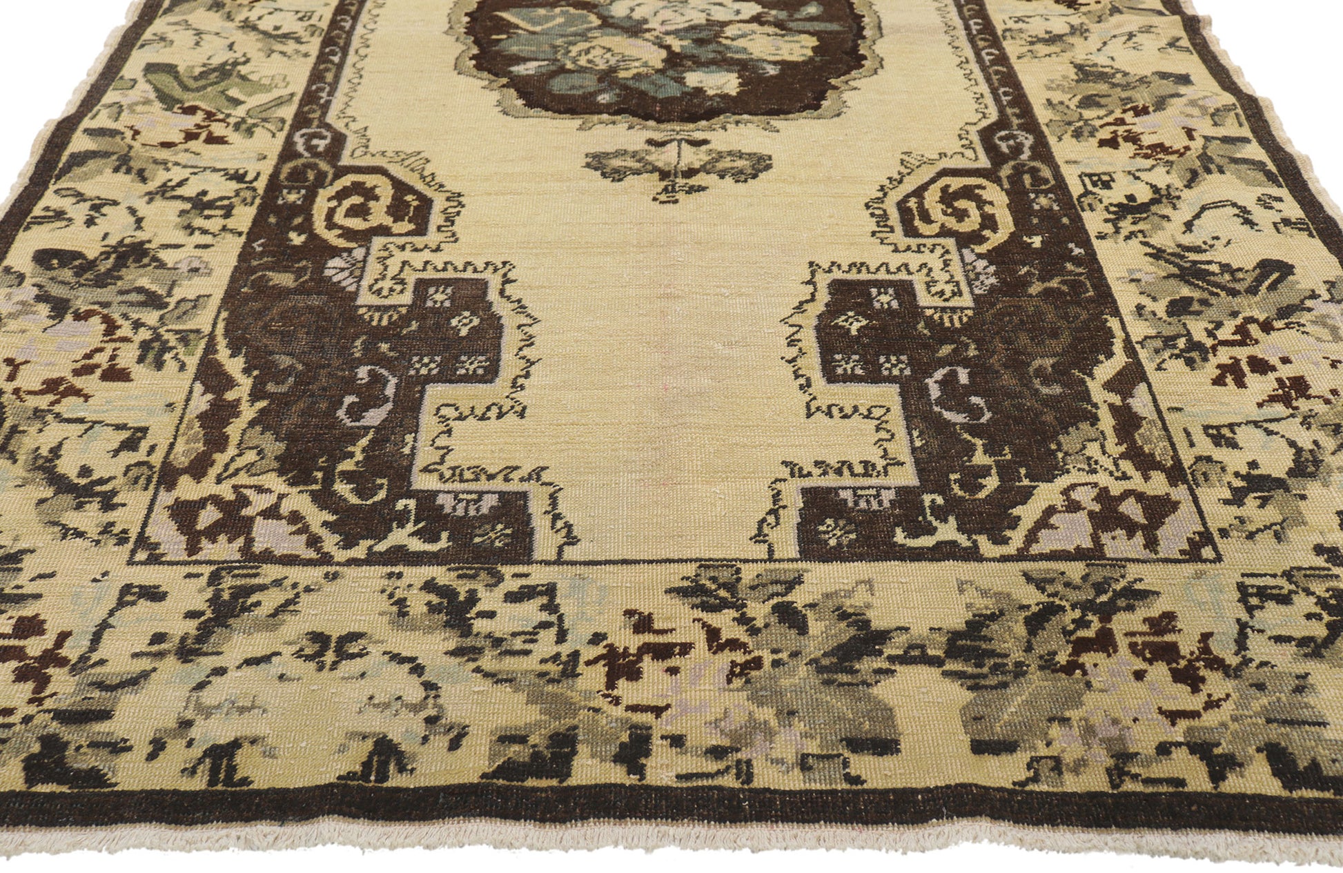 5 x 8 Vintage Turkish Oushak Rug 50316