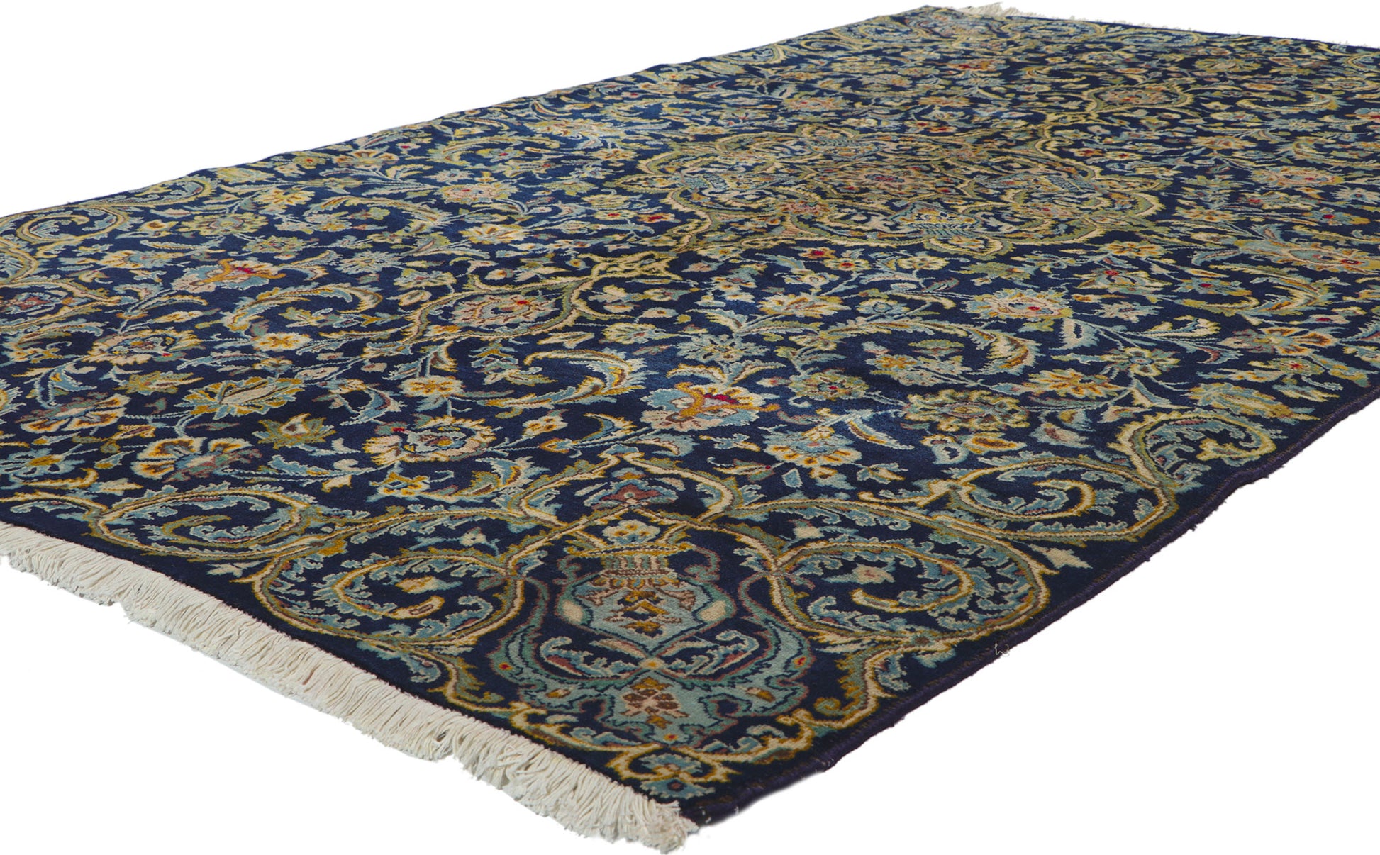 5 x 8 Vintage Persian Kashan Rug 61069