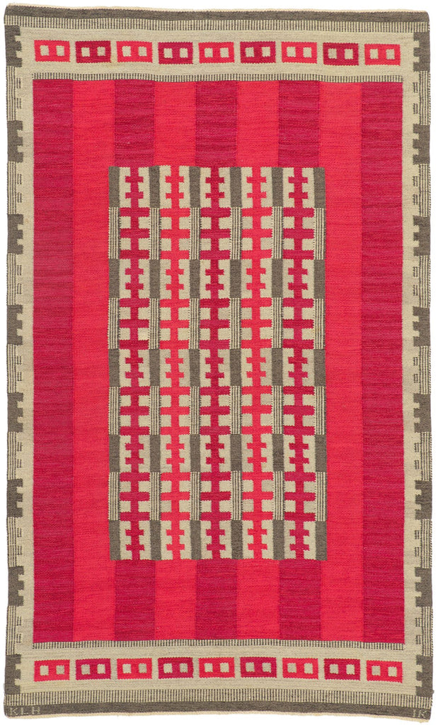 5 x 8 Irma Kronlund Vintage Swedish Rollakan Rug 78480