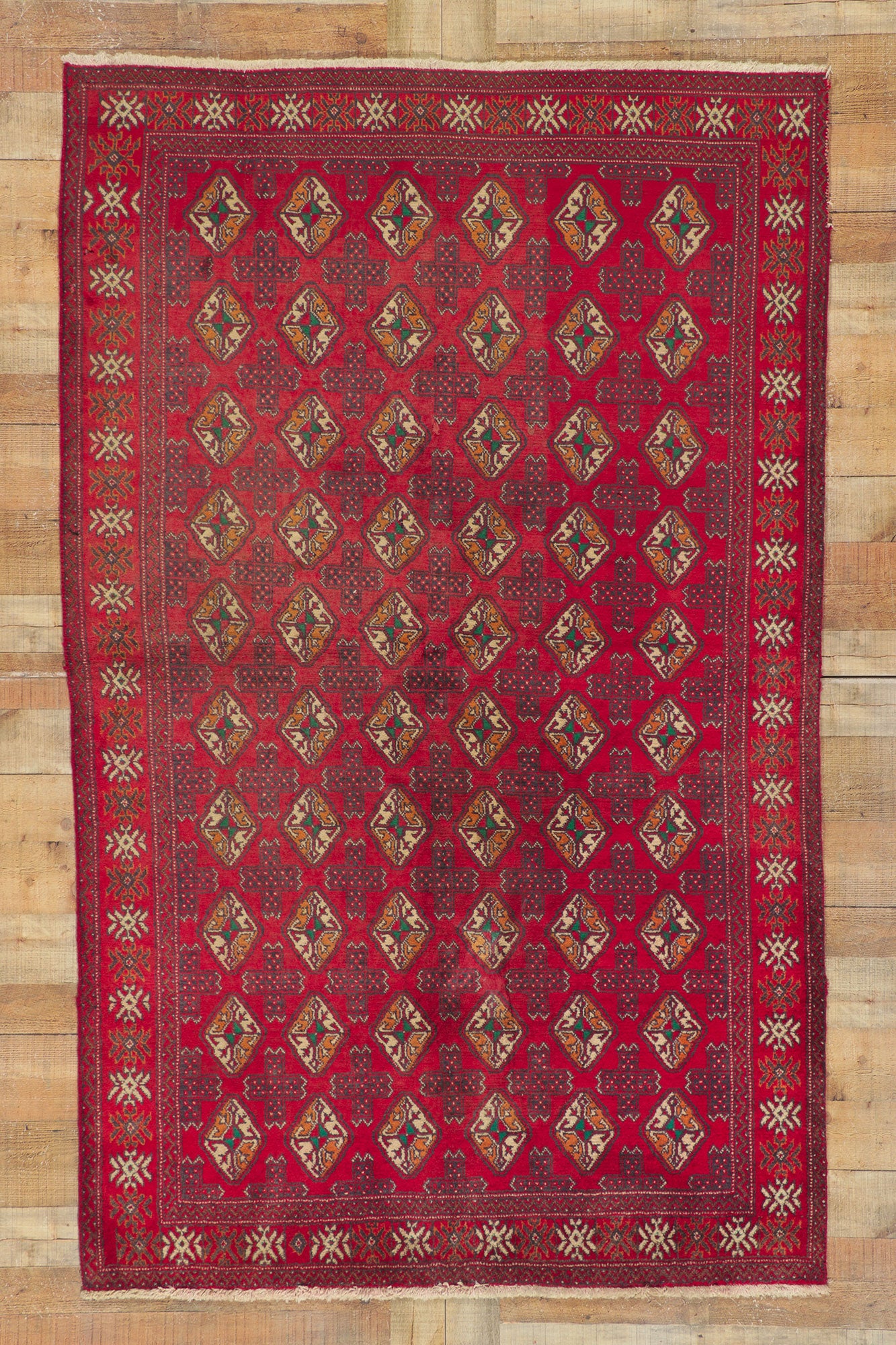 5 x 8 Vintage Turkish Turkoman Rug 77159