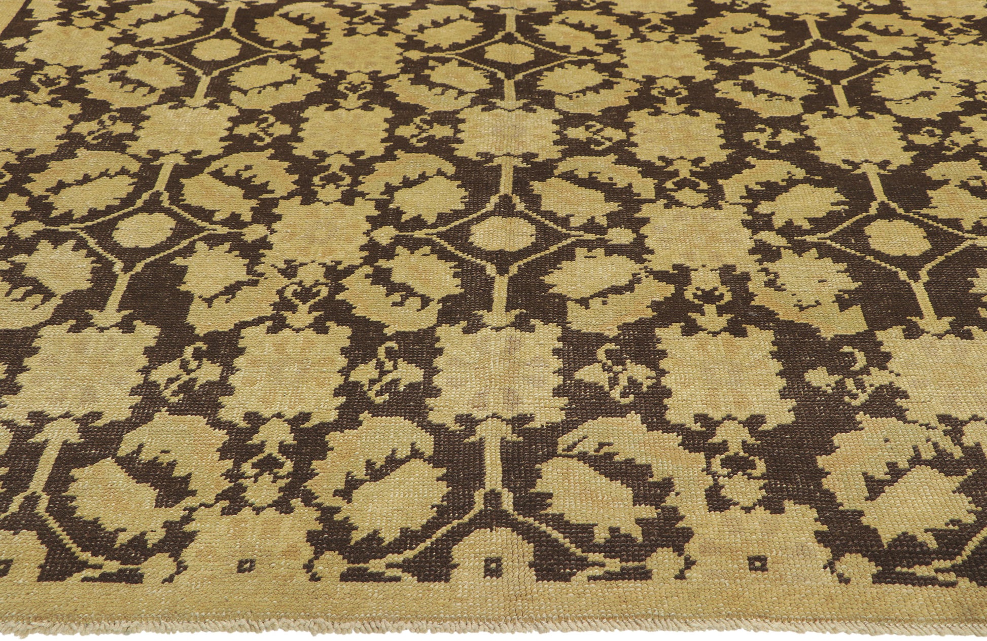5 x 8 Vintage Brown Turkish Oushak Rug 50846