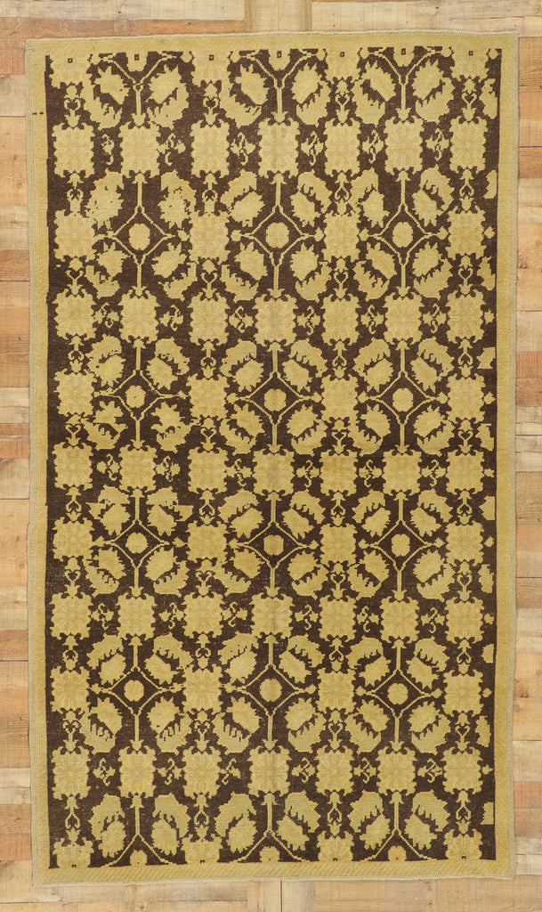 5 x 8 Vintage Brown Turkish Oushak Rug 50846