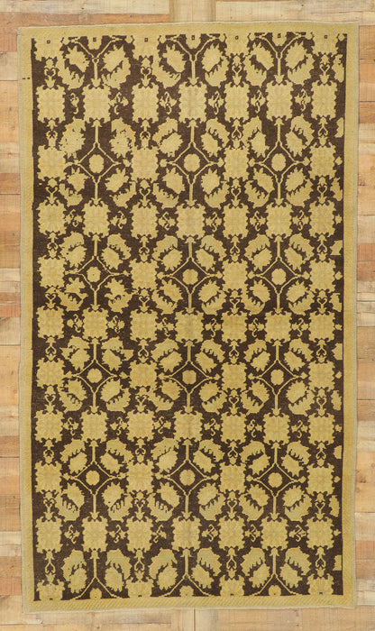 5 x 8 Vintage Brown Turkish Oushak Rug 50846