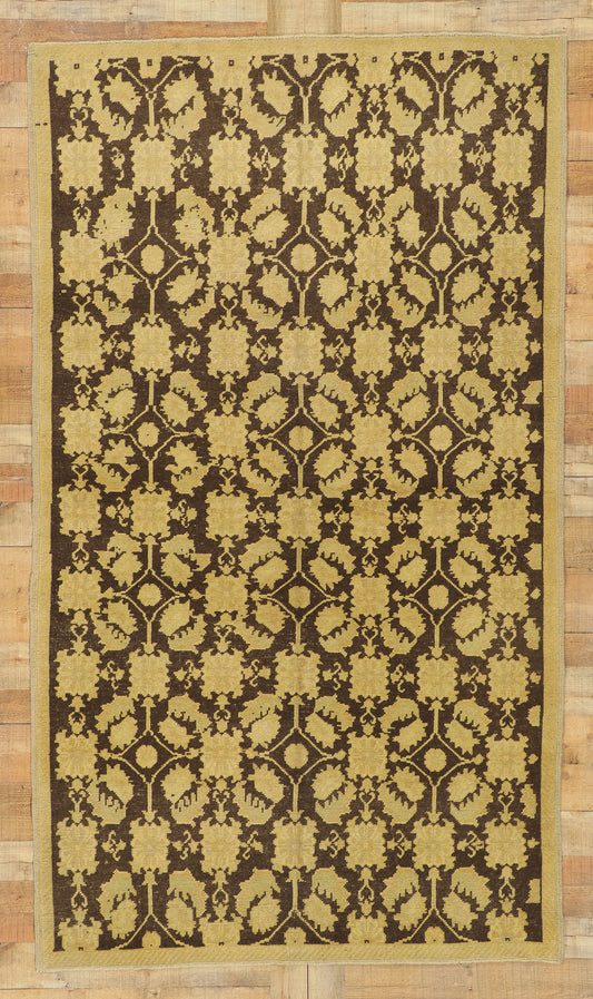 5 x 8 Vintage Brown Turkish Oushak Rug 50846