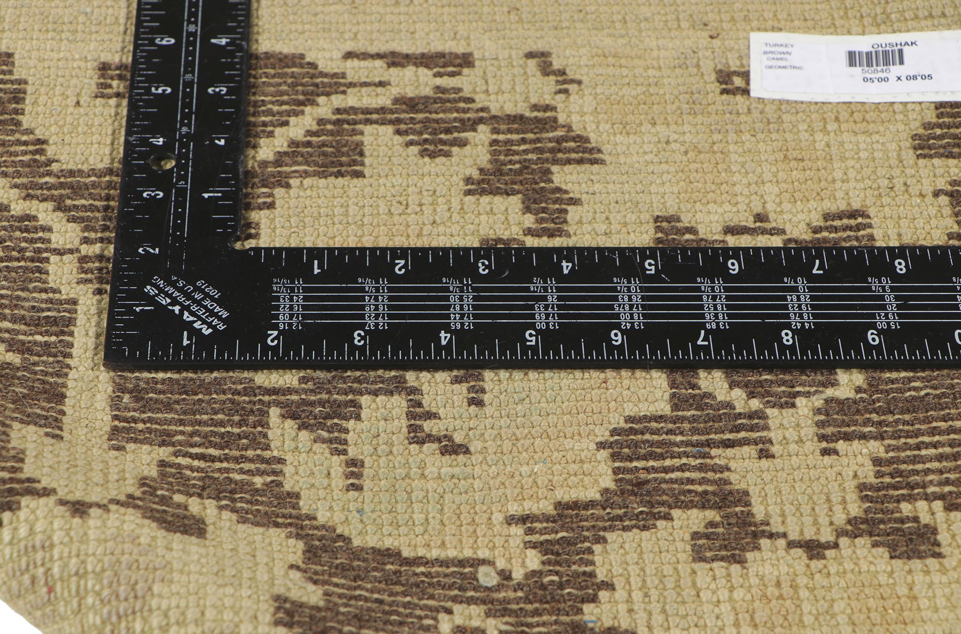 5 x 8 Vintage Brown Turkish Oushak Rug 50846