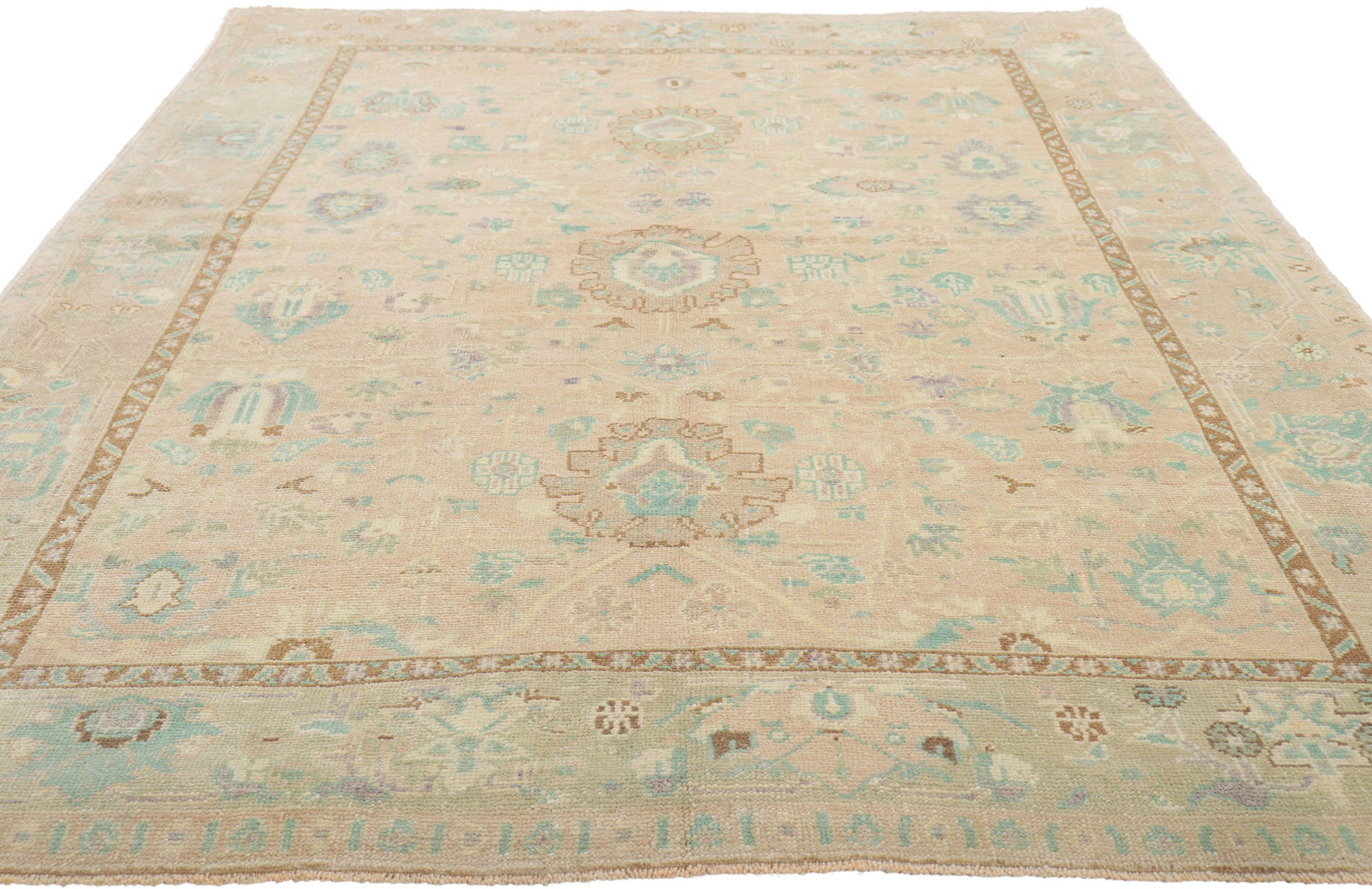 5 x 8 Vintage Turkish Oushak Rug 52959