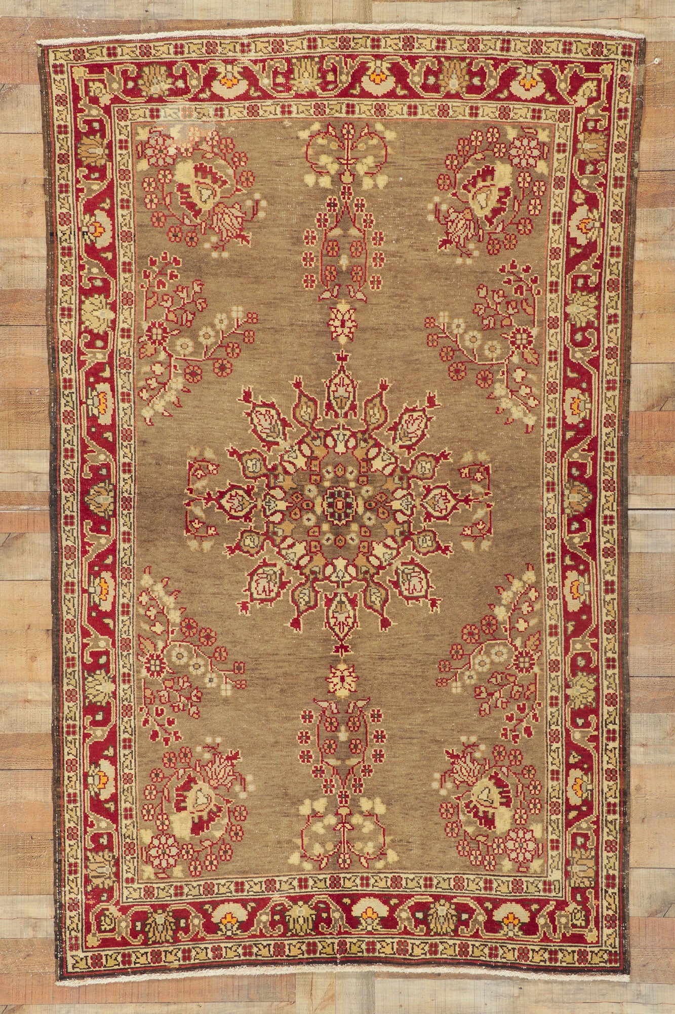 5 x 8 Vintage Turkish Oushak Rug 73667