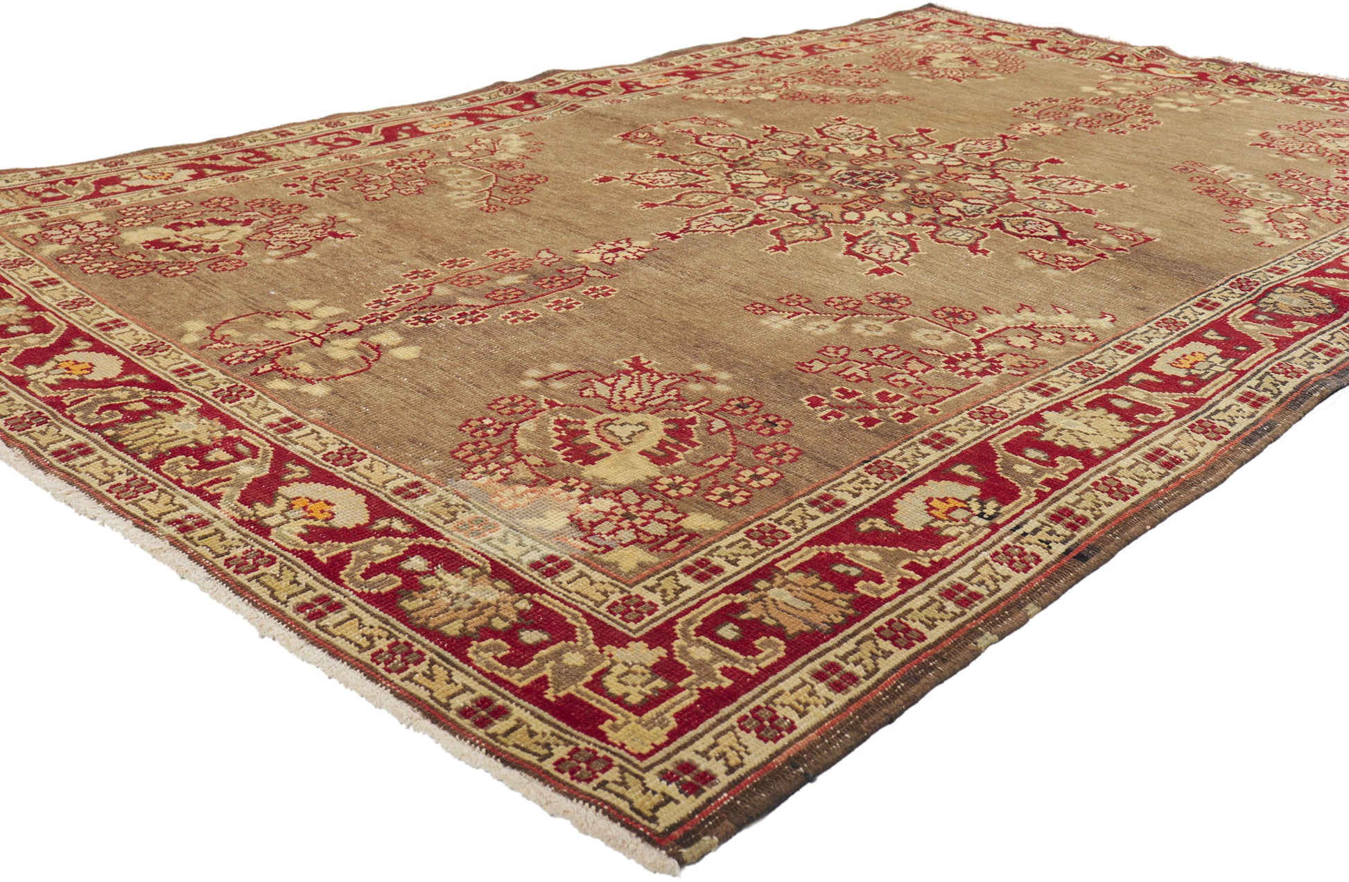 5 x 8 Vintage Turkish Oushak Rug 73667