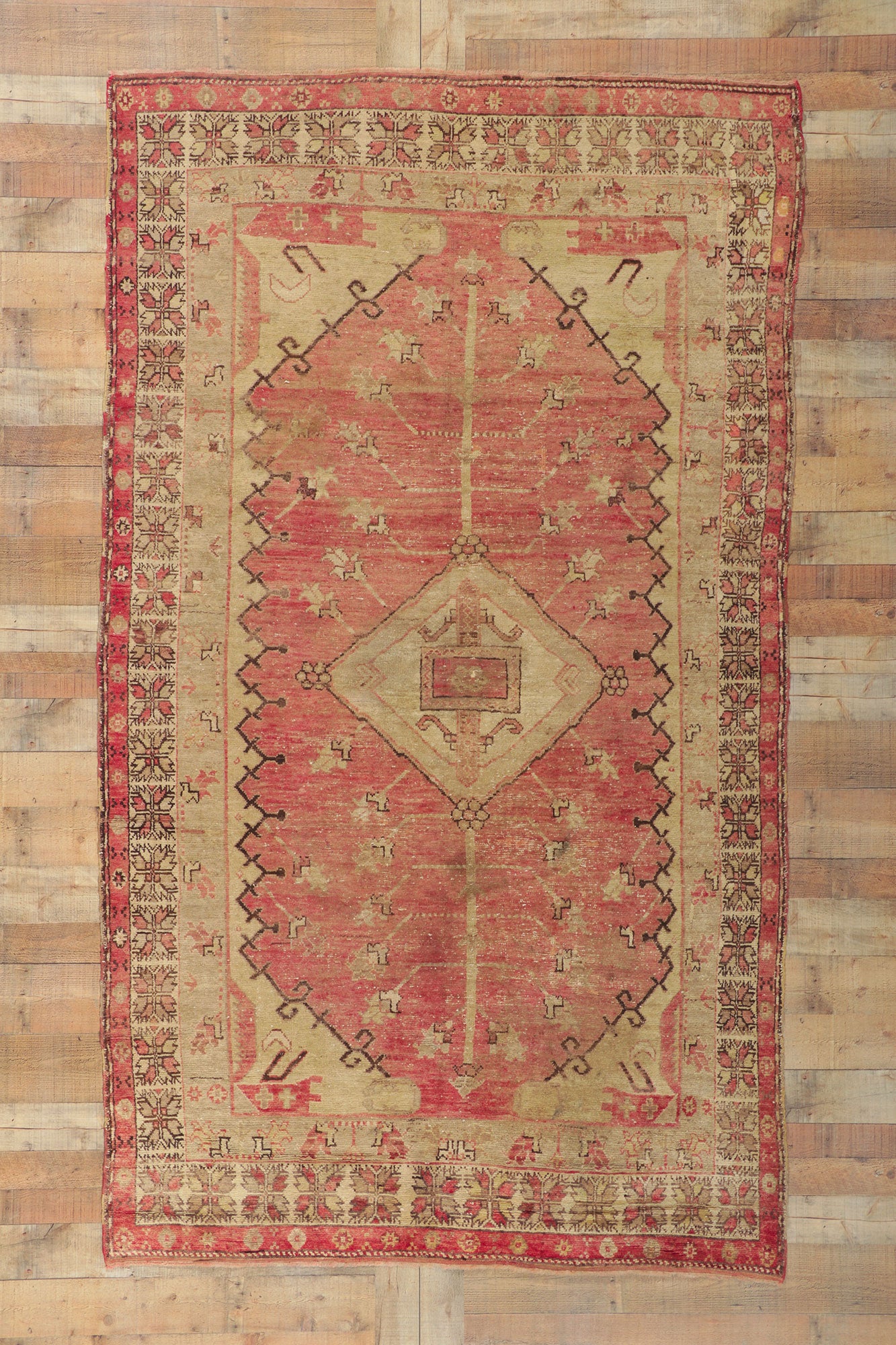 5 x 9 Vintage Turkish Oushak Rug 73663