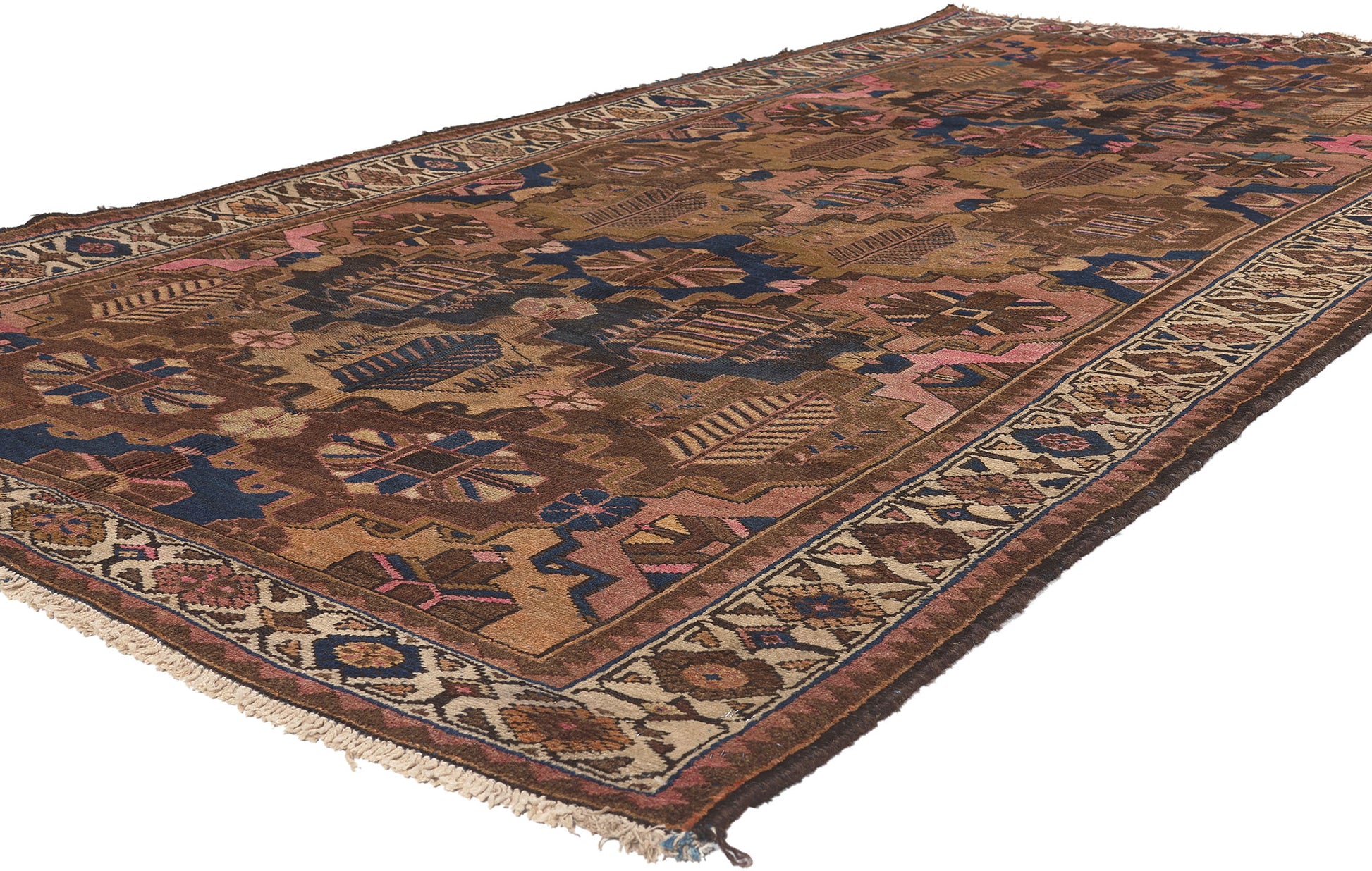 5 x 10 Antique Persian Bakhtiari Rug 75267