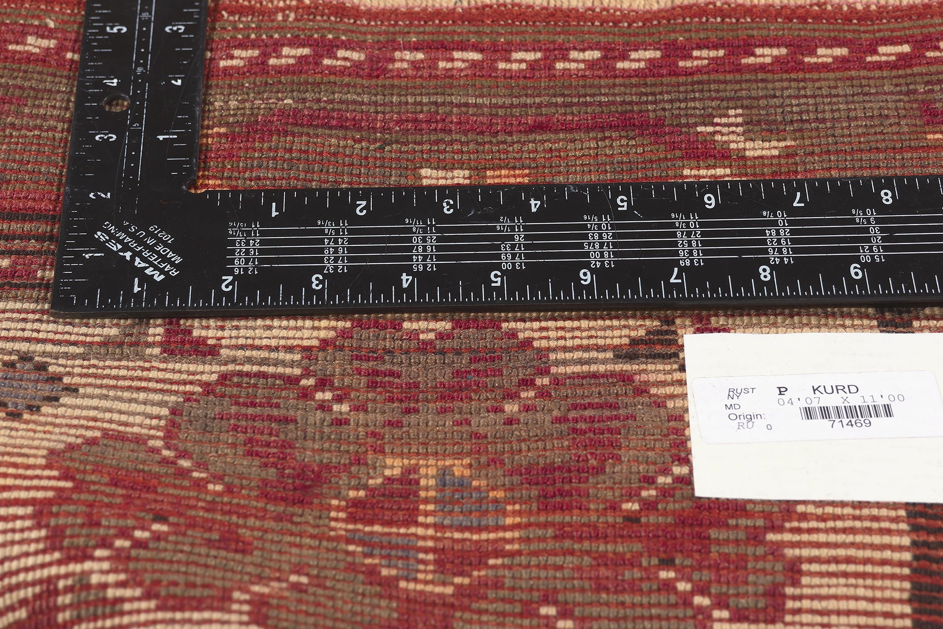 5 x 11 Antique Caucasian Kurdish Rug 71469