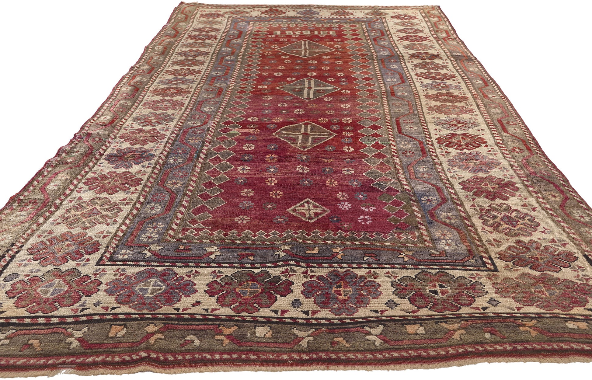 5 x 11 Antique Caucasian Kurdish Rug 71469