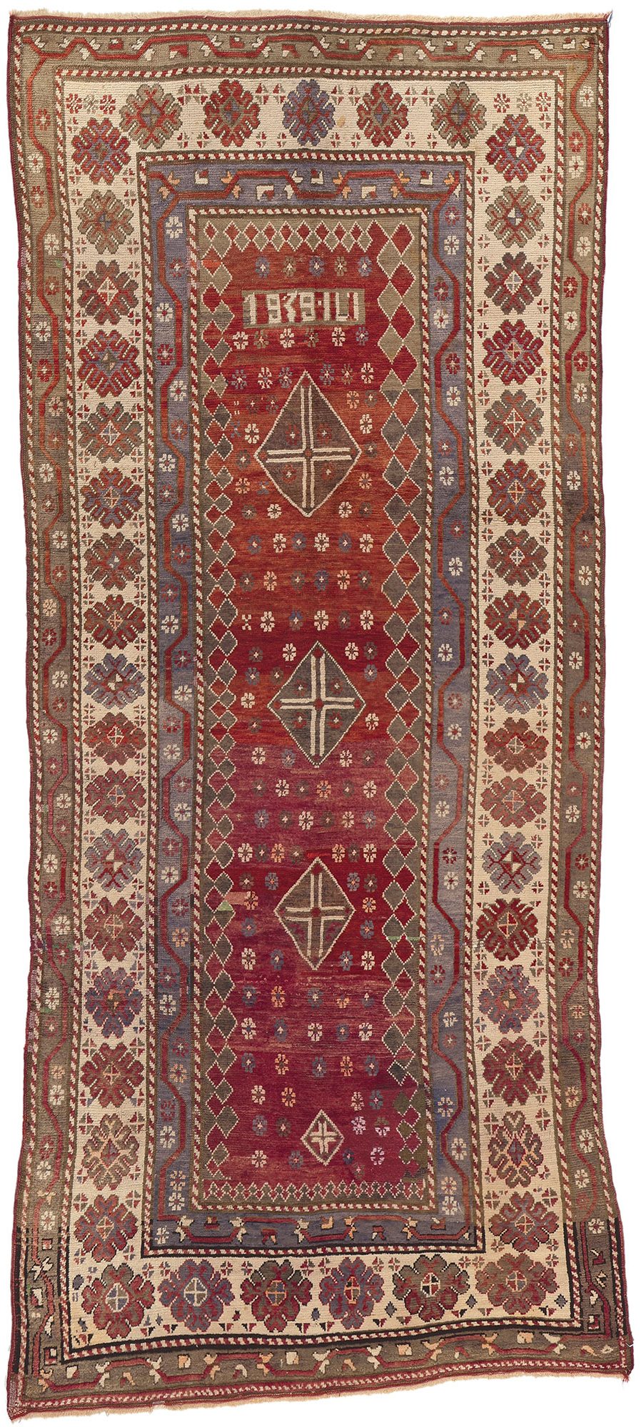 5 x 11 Antique Caucasian Kurdish Rug 71469