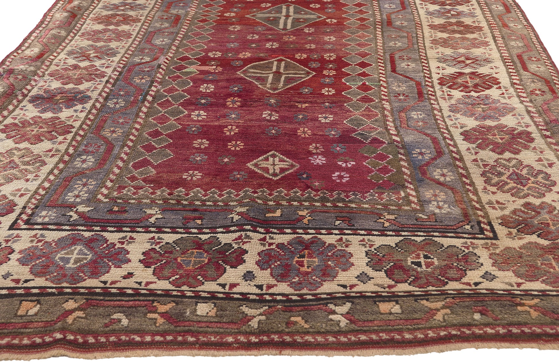 5 x 11 Antique Caucasian Kurdish Rug 71469